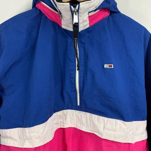 Tommy Hilfiger Women's Anorak‎ Colorblock Pullover Windbreaker Size L - Picture 4 of 15